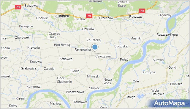 mapa Czarzyzna, Czarzyzna na mapie Targeo