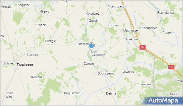 mapa Czekołdy, Czekołdy na mapie Targeo