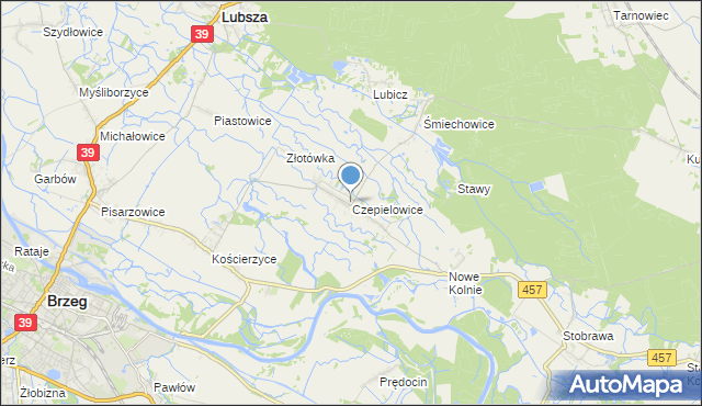 mapa Czepielowice, Czepielowice na mapie Targeo