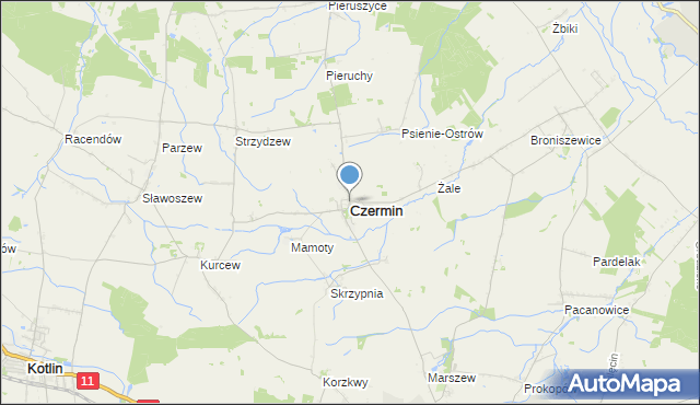 mapa Czermin, Czermin powiat pleszewski na mapie Targeo