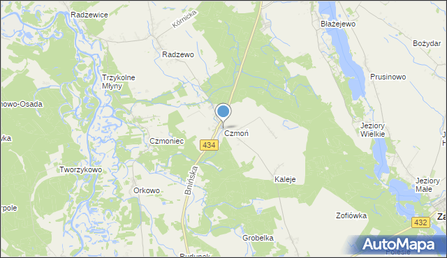 mapa Czmoń, Czmoń na mapie Targeo