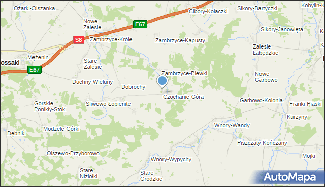 mapa Czochanie-Góra, Czochanie-Góra na mapie Targeo