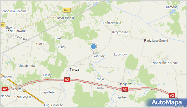 mapa Czuryły, Czuryły na mapie Targeo