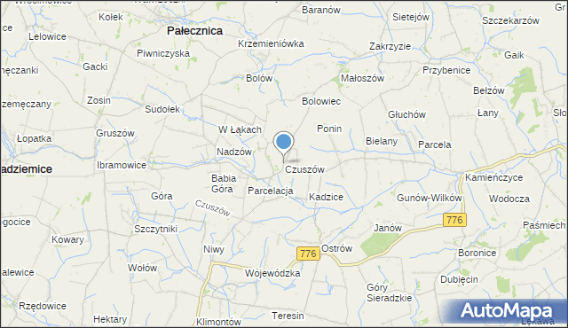 mapa Czuszów, Czuszów na mapie Targeo