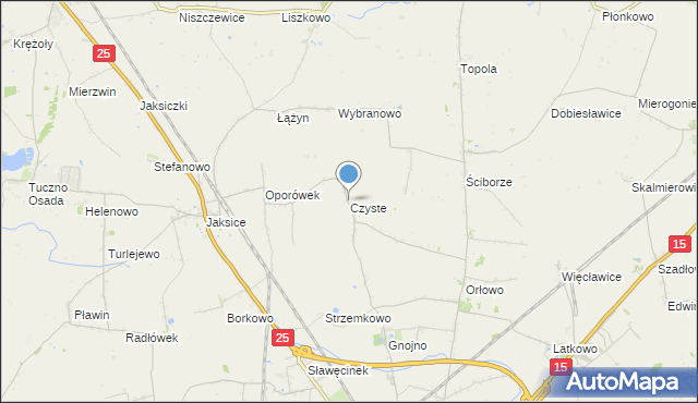 mapa Czyste, Czyste gmina Inowrocław na mapie Targeo
