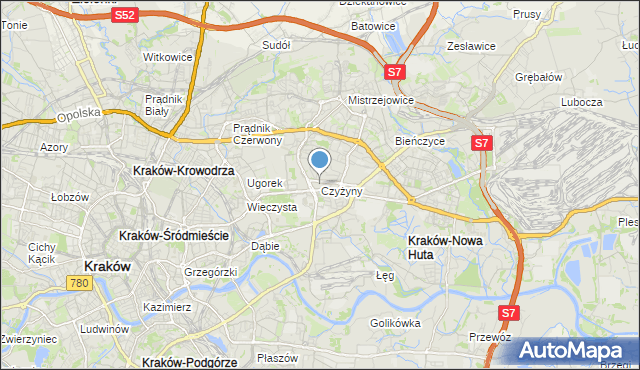 kraków mapa czyzyny Mapa Czyżyny, Czyżyny na mapie Targeo