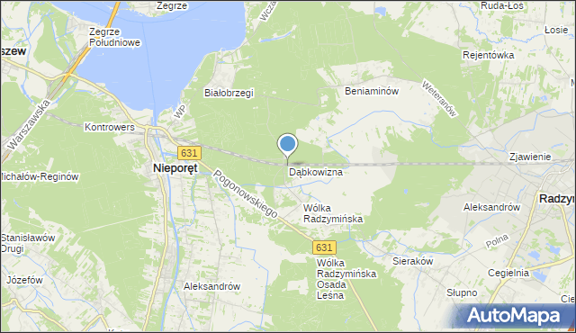 mapa Dąbkowizna, Dąbkowizna na mapie Targeo