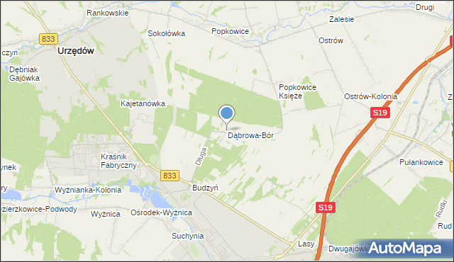 mapa Dąbrowa-Bór, Dąbrowa-Bór na mapie Targeo