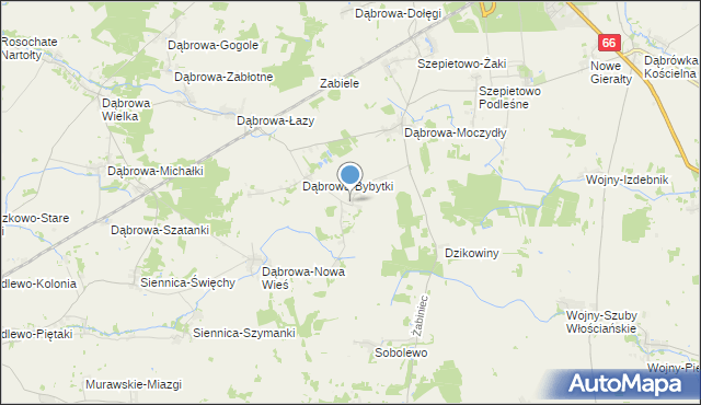 mapa Dąbrowa-Wilki, Dąbrowa-Wilki na mapie Targeo