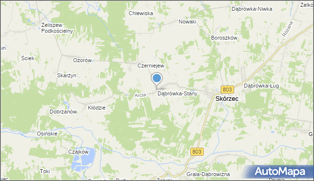 mapa Dąbrówka-Stany, Dąbrówka-Stany na mapie Targeo