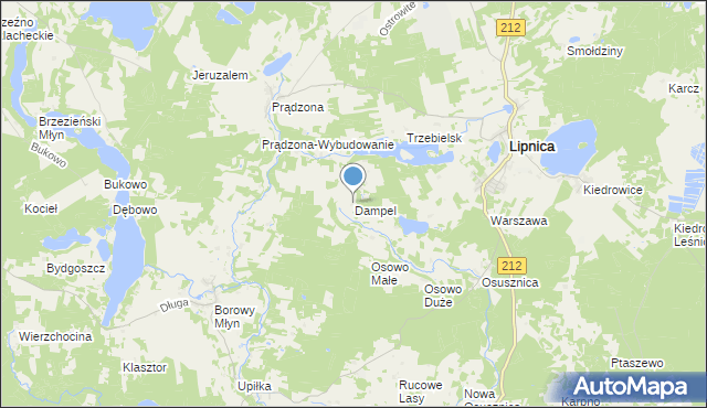 mapa Dampel, Dampel na mapie Targeo