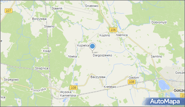 mapa Dargoszewko, Dargoszewko na mapie Targeo