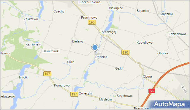 mapa Dębnica, Dębnica gmina Kłecko na mapie Targeo