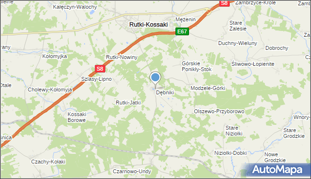 mapa Dębniki, Dębniki gmina Rutki na mapie Targeo