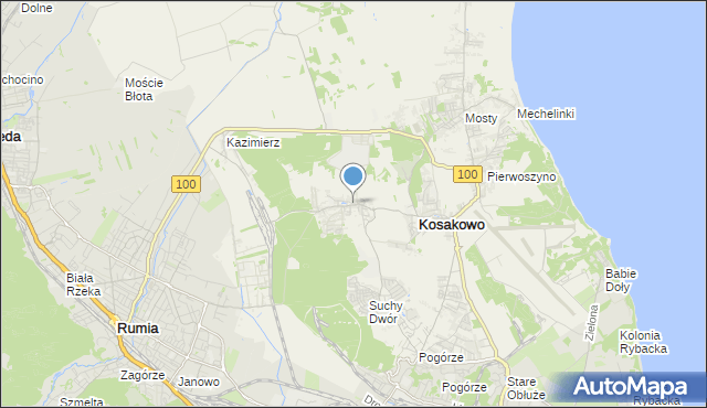 mapa Dębogórze, Dębogórze na mapie Targeo