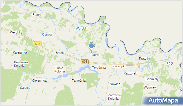 mapa Derło, Derło na mapie Targeo