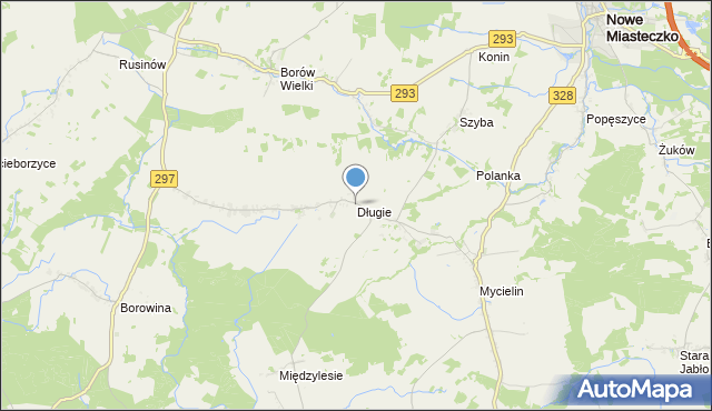 mapa Długie, Długie gmina Szprotawa na mapie Targeo