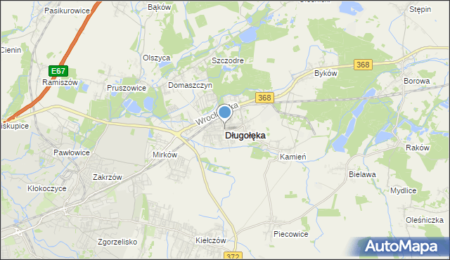 mapa Długołęka, Długołęka powiat wrocławski na mapie Targeo