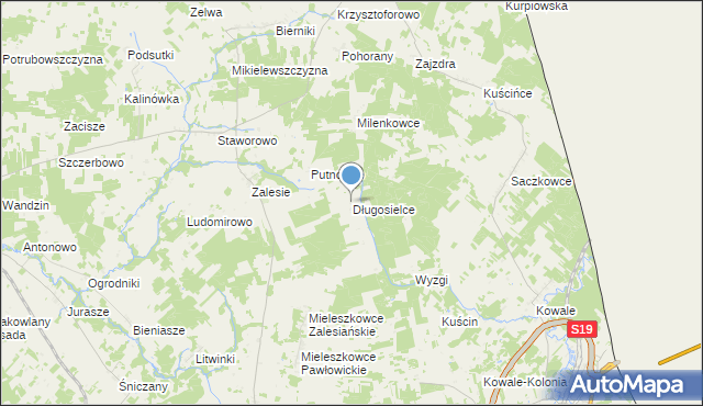 mapa Długosielce, Długosielce na mapie Targeo