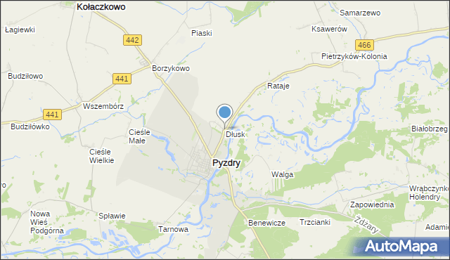 mapa Dłusk, Dłusk na mapie Targeo