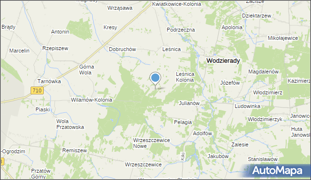 mapa Dobków, Dobków gmina Wodzierady na mapie Targeo