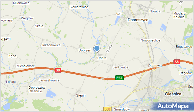 mapa Dobra, Dobra gmina Dobroszyce na mapie Targeo