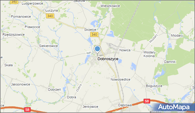 mapa Dobroszyce, Dobroszyce na mapie Targeo