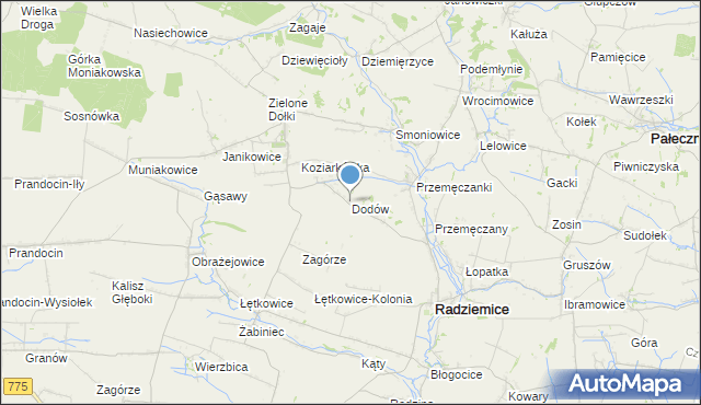 mapa Dodów, Dodów na mapie Targeo