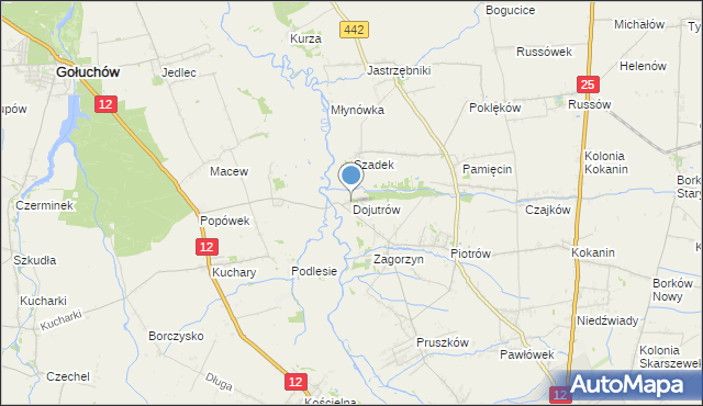 mapa Dojutrów, Dojutrów na mapie Targeo
