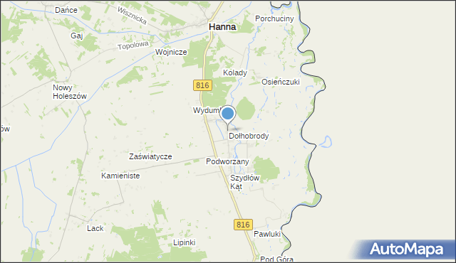 mapa Dołhobrody, Dołhobrody na mapie Targeo