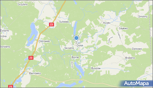 mapa Dolsk, Dolsk gmina Dębno na mapie Targeo