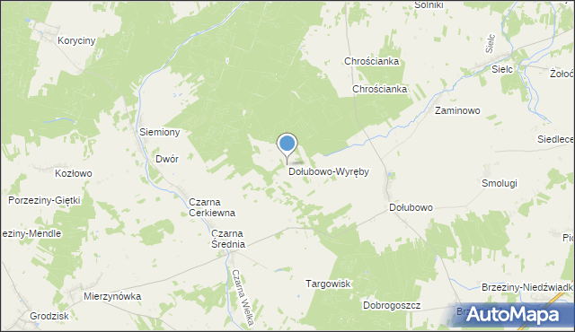 mapa Dołubowo-Wyręby, Dołubowo-Wyręby na mapie Targeo