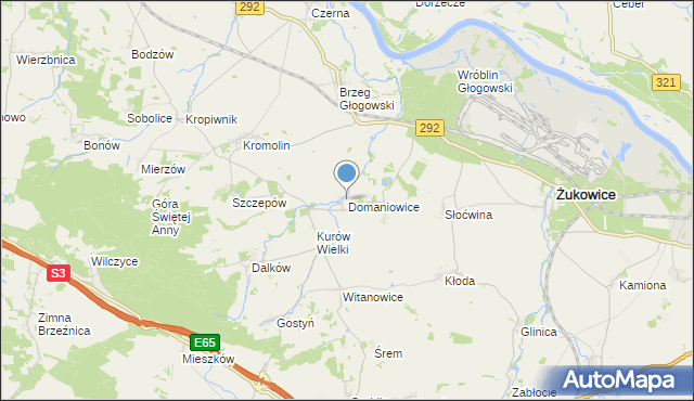 mapa Domaniowice, Domaniowice na mapie Targeo