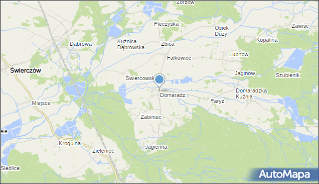 mapa Domaradz, Domaradz gmina Pokój na mapie Targeo