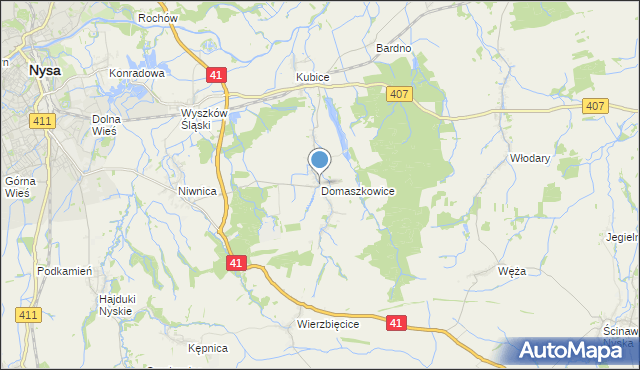 mapa Domaszkowice, Domaszkowice na mapie Targeo