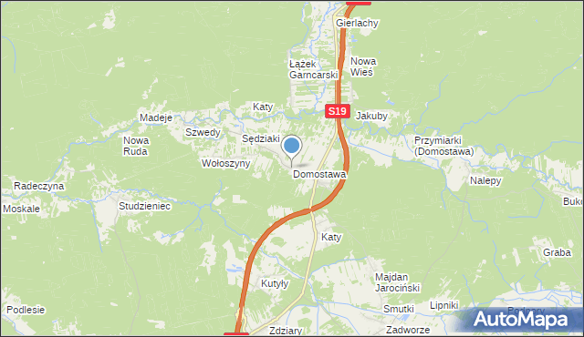 mapa Domostawa, Domostawa na mapie Targeo