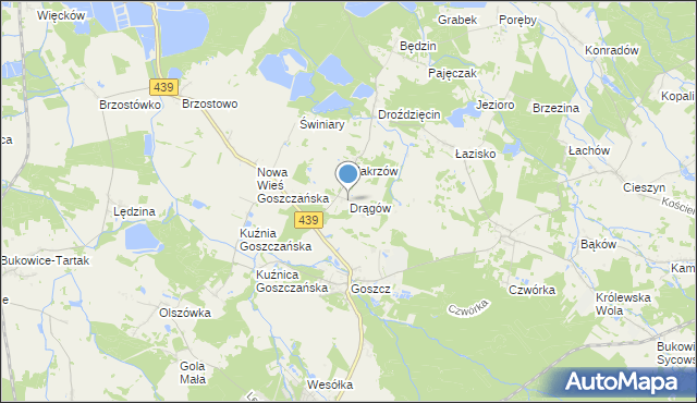 mapa Drągów, Drągów na mapie Targeo