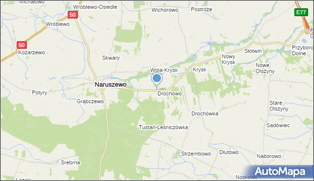 mapa Drochowo, Drochowo na mapie Targeo