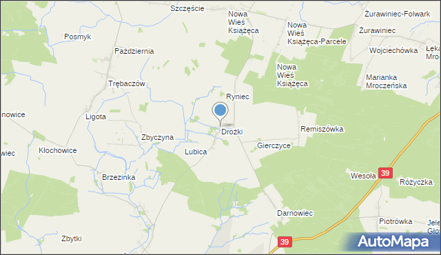 mapa Drożki, Drożki na mapie Targeo