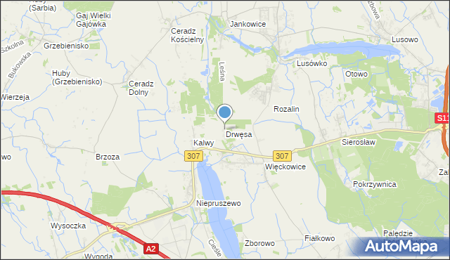 mapa Drwęsa, Drwęsa na mapie Targeo