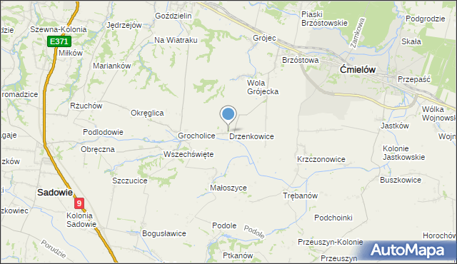 mapa Drzenkowice, Drzenkowice na mapie Targeo