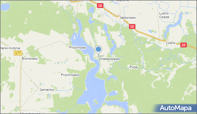 mapa Drzewoszewo, Drzewoszewo na mapie Targeo