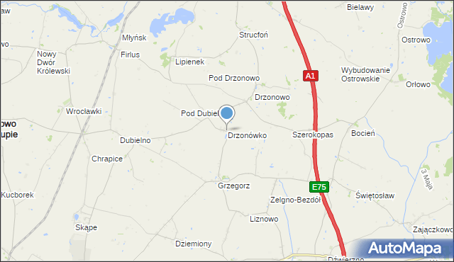 mapa Drzonówko, Drzonówko na mapie Targeo