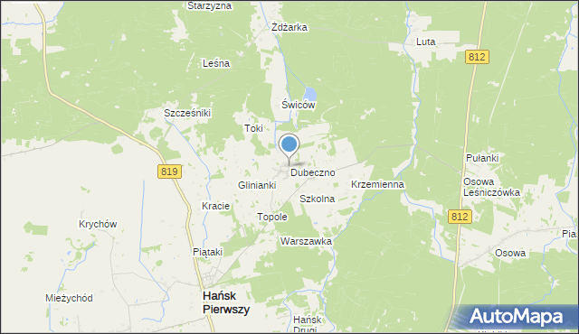mapa Dubeczno, Dubeczno na mapie Targeo