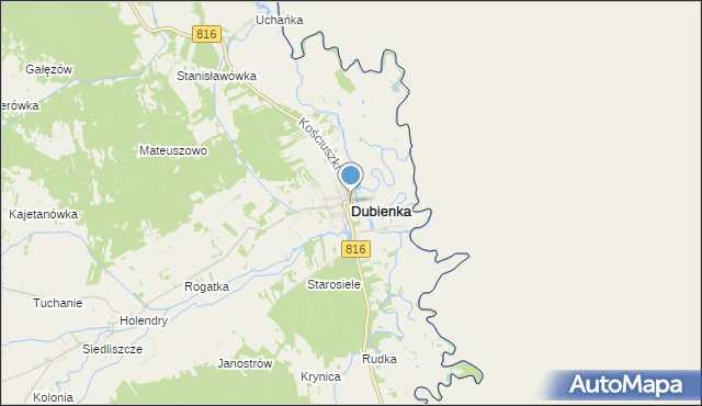 mapa Dubienka, Dubienka na mapie Targeo