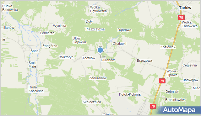 mapa Duranów, Duranów na mapie Targeo