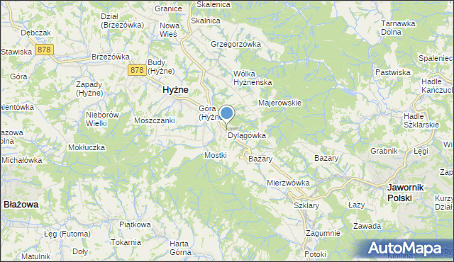 mapa Dylągówka, Dylągówka na mapie Targeo