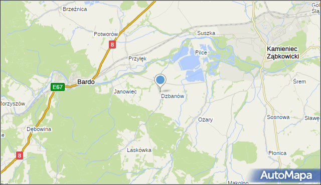 mapa Dzbanów, Dzbanów na mapie Targeo