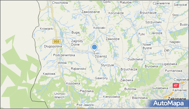 mapa Dzianisz, Dzianisz na mapie Targeo