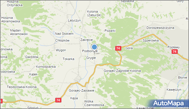 mapa Dzielce, Dzielce na mapie Targeo